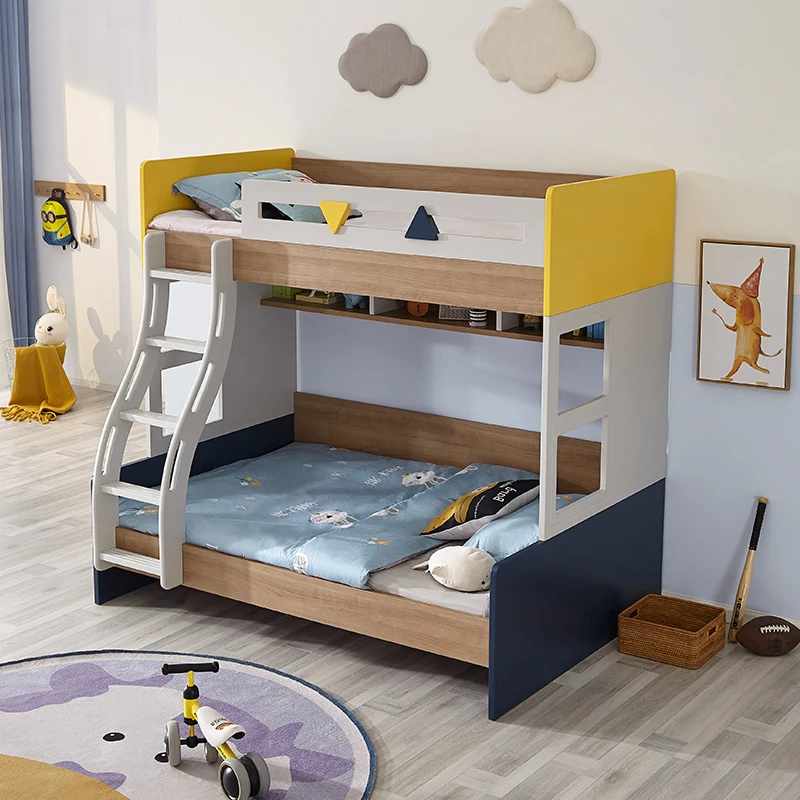 121322 Modern wooden multidunction kid bunk beds with stairs wood and desk