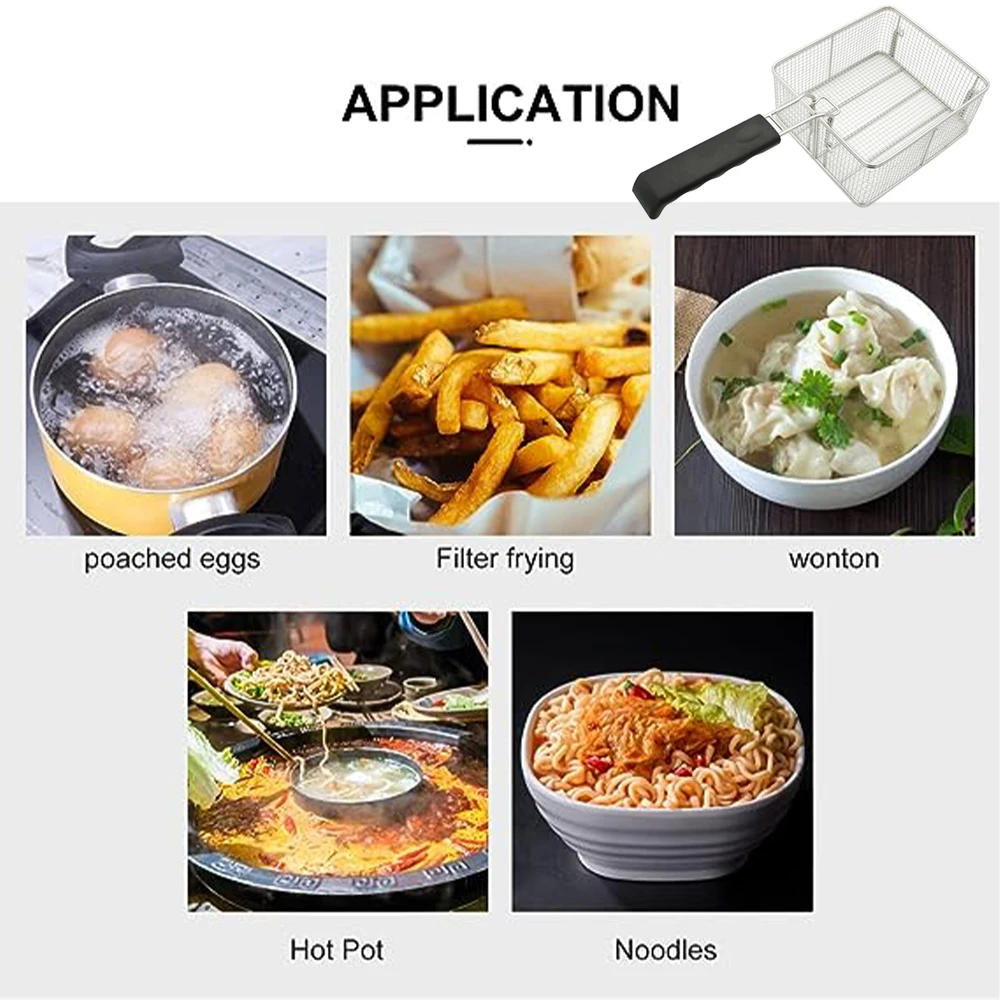 Stainless Steel French Fry Basket Wire Style Kitchen Colander with Mesh Strainer Home Use for Frying French Fries in Sink