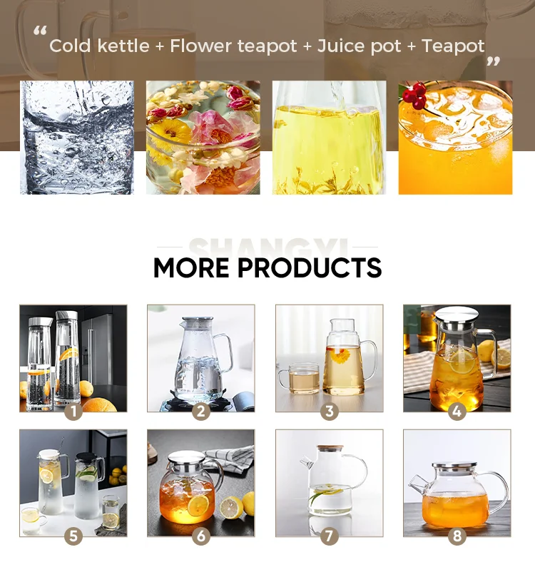 Glass Juice Jug Water Pots & Kettles Drinkware Type Pitcher Jug Sets CLASSIC Transparent Glass