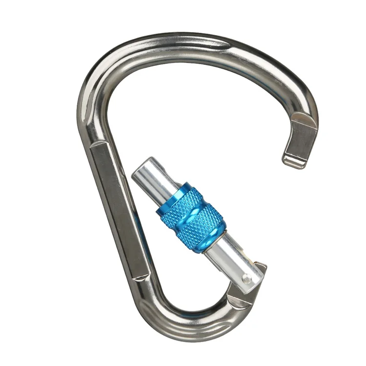High Hardness 25kN Large Opening HMS Aluminium Screwgate Outdoor Rock Climbing Locking Carabiner hooks