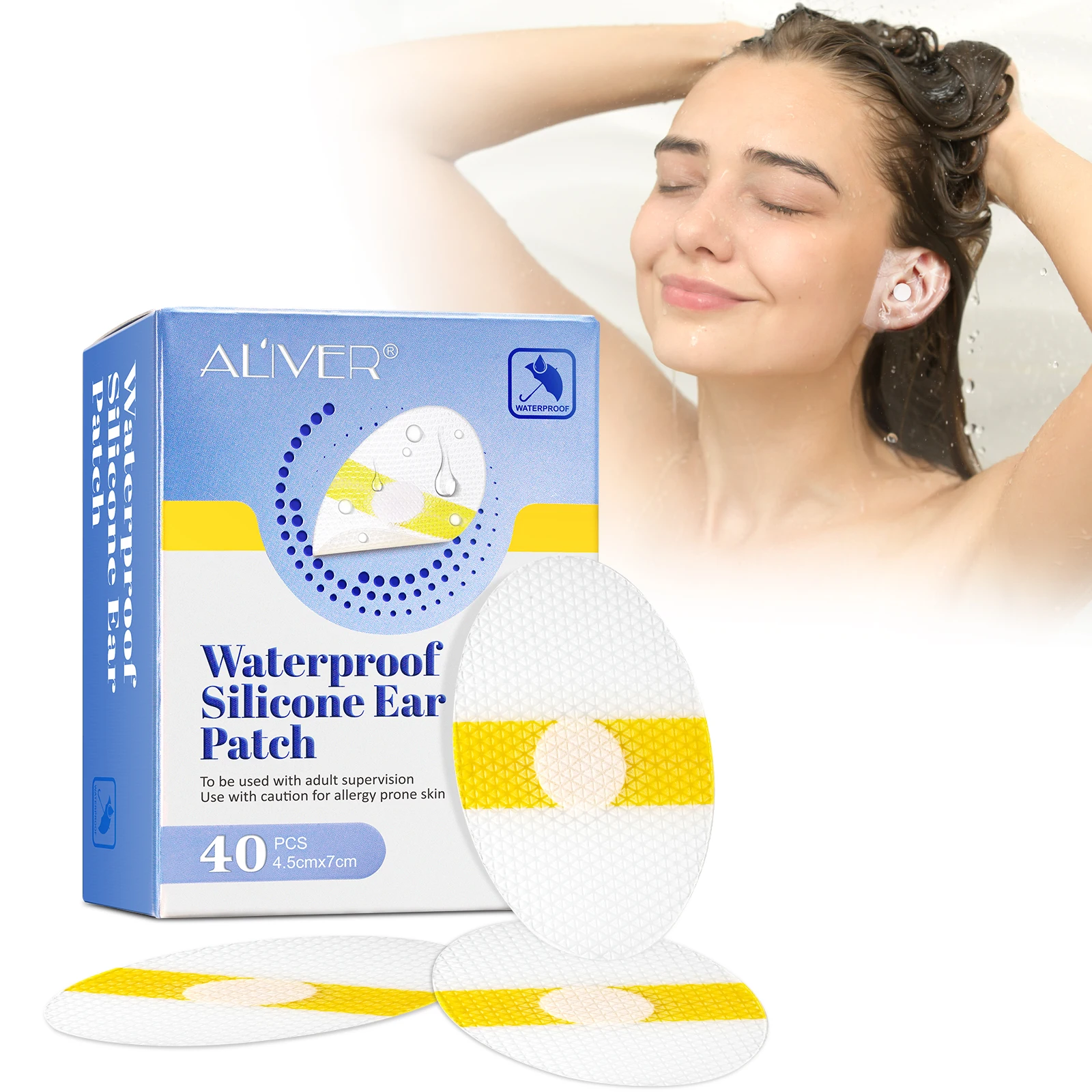 Aliver Silicone Gel Waterproof Ear Stickers Ear Patch For Bathing Keeping Water From Ear