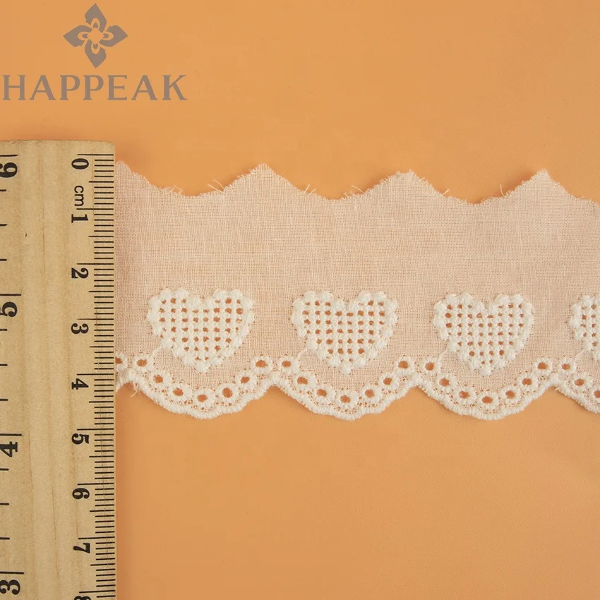 HAPPEAK High Quality Embroidered Lace Trim Crochet Guipure Cotton Lace Trim Ribbon Roll For Wedding Decoration