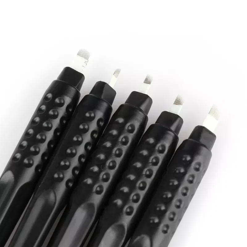 Private Logo Disposable Microblading Tools Eyebrow Tattoo Pen Pink Black 0.15mm U18 Manual Tebori Blade Permanent Makeup Pen