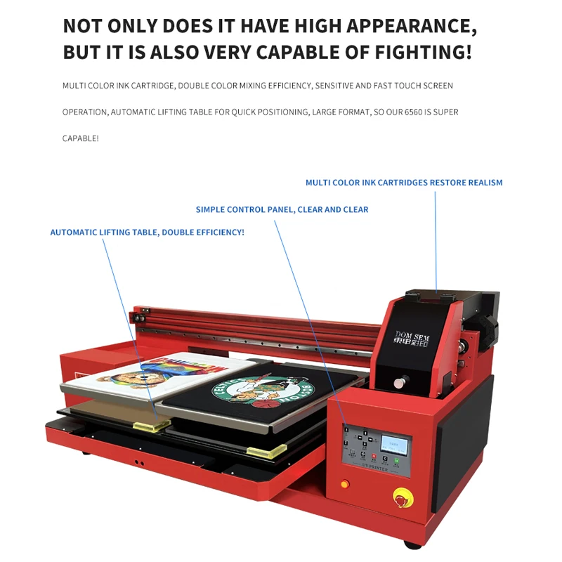 DOMSEM Professional Dual Pallets 6560 industrial Clothes Printing Machine Dtg T-shirt Printer For Sale