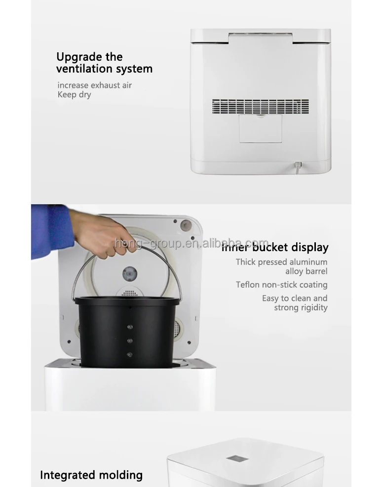 Electric Compost Machine Making Compost with Small Kitchen Food Scraps and Waste Kitchen Composter Converts Food Waste