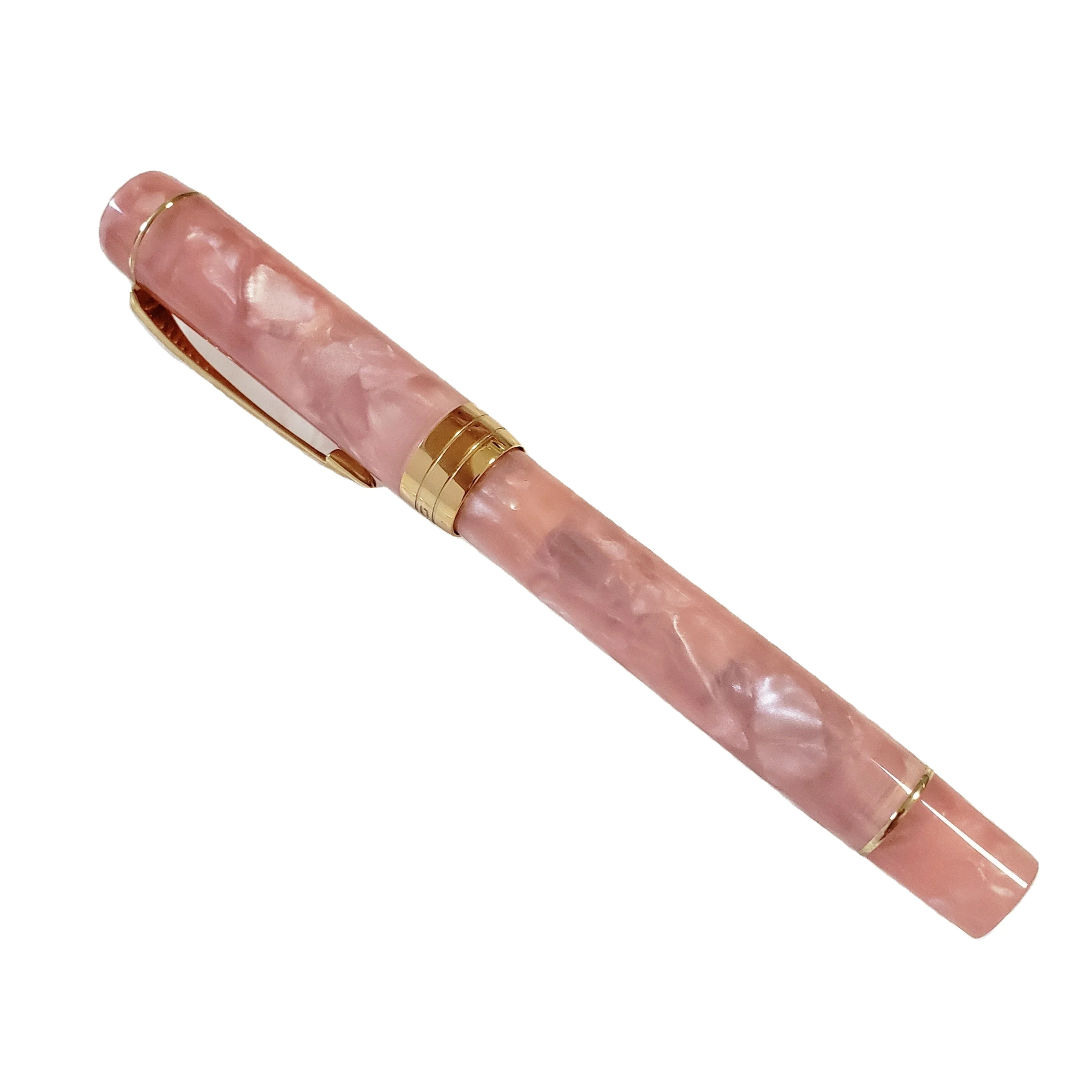 JINHAO 100 White Golden Plated Acrylic Ink Pen Great Writing New Long Nib Pink Coffee Original Fountain Pen