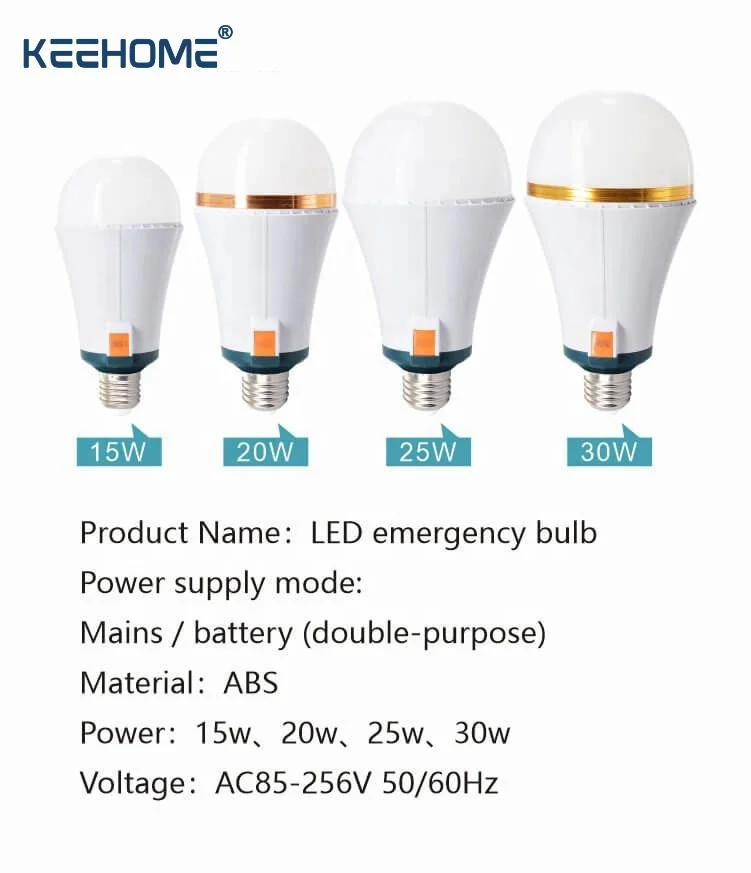 Hot 3 Batteries Charging Energy Saving Lamps  E27 15W 20W 25W 30W 6500K Portable Rechargeable Light Bombilla  LED Emergency Bulb