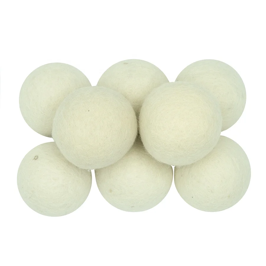 4 Pack Eco-Friendly New Zealand Wool Dryer Balls Non-Allergenic Non-Toxic Organic Felted Laundry Discs Reusable Sheep Wool