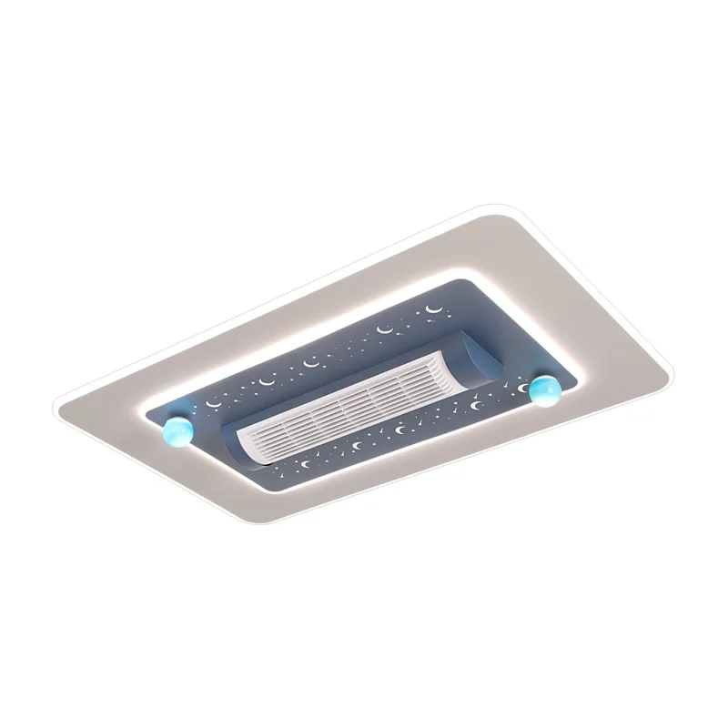 The fourth generation of drum type large wind LED bladeless fan light bedroom high display intelligent remote control fan light