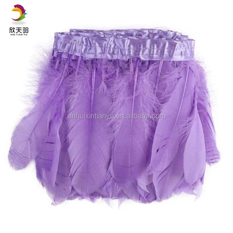 Craft Feathers Goose Feather Trims Feather Trimming with Satin Ribbon Tape