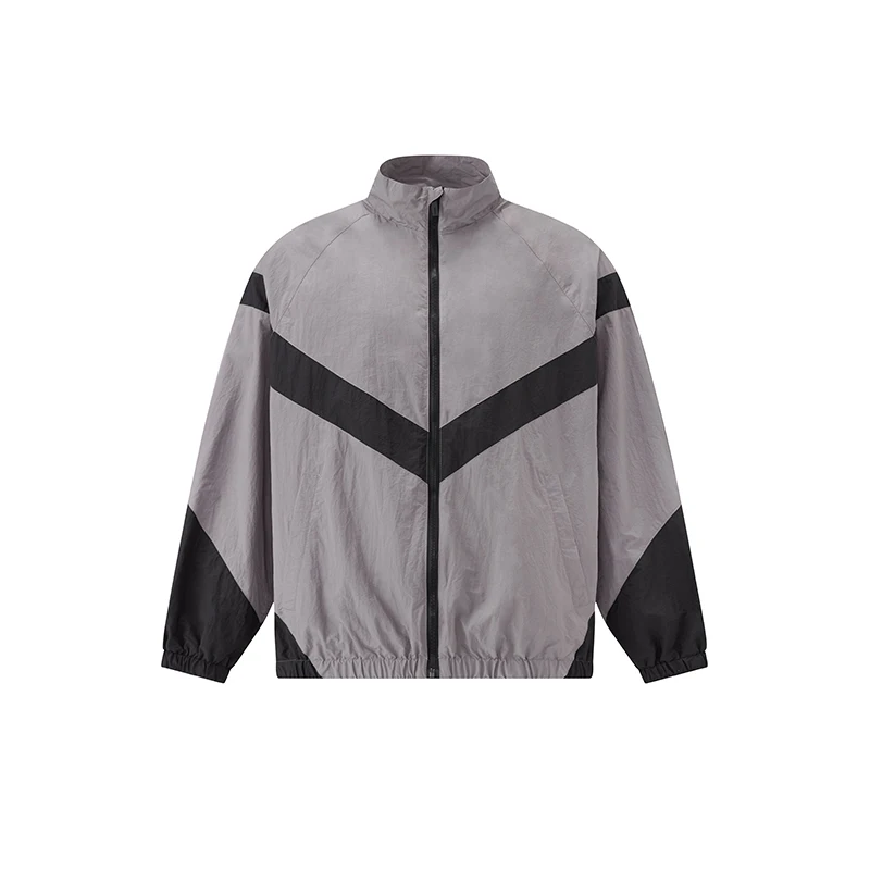 Custom Print Spring Summer Color Block 100% Nylon Windbreaker Jackets Unisex