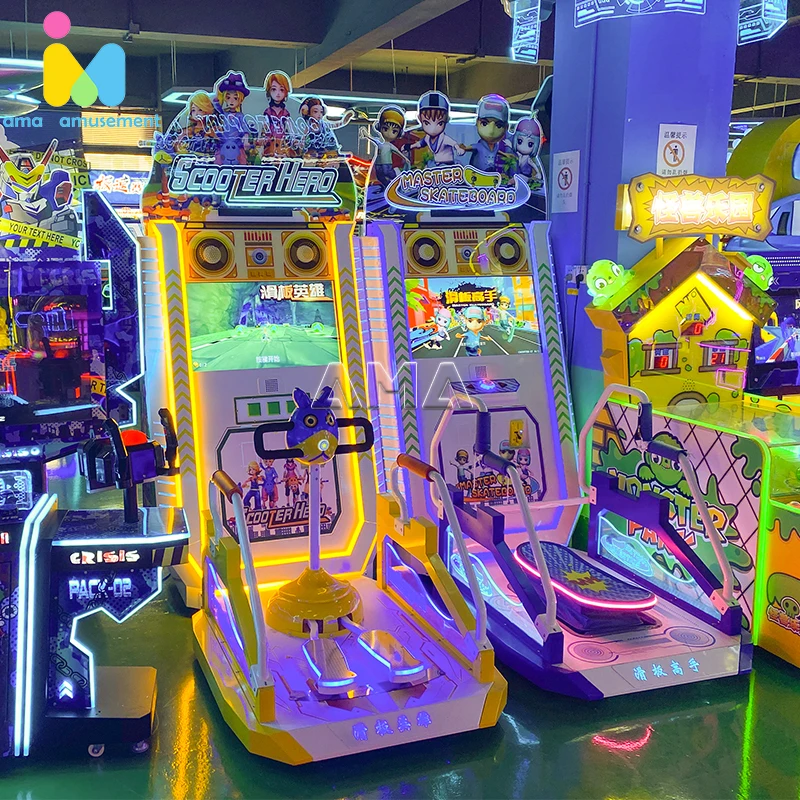AMA Coin-operated Kids Lottery Machine Skate Board USA Racing Car All Games Arcade Game Machine