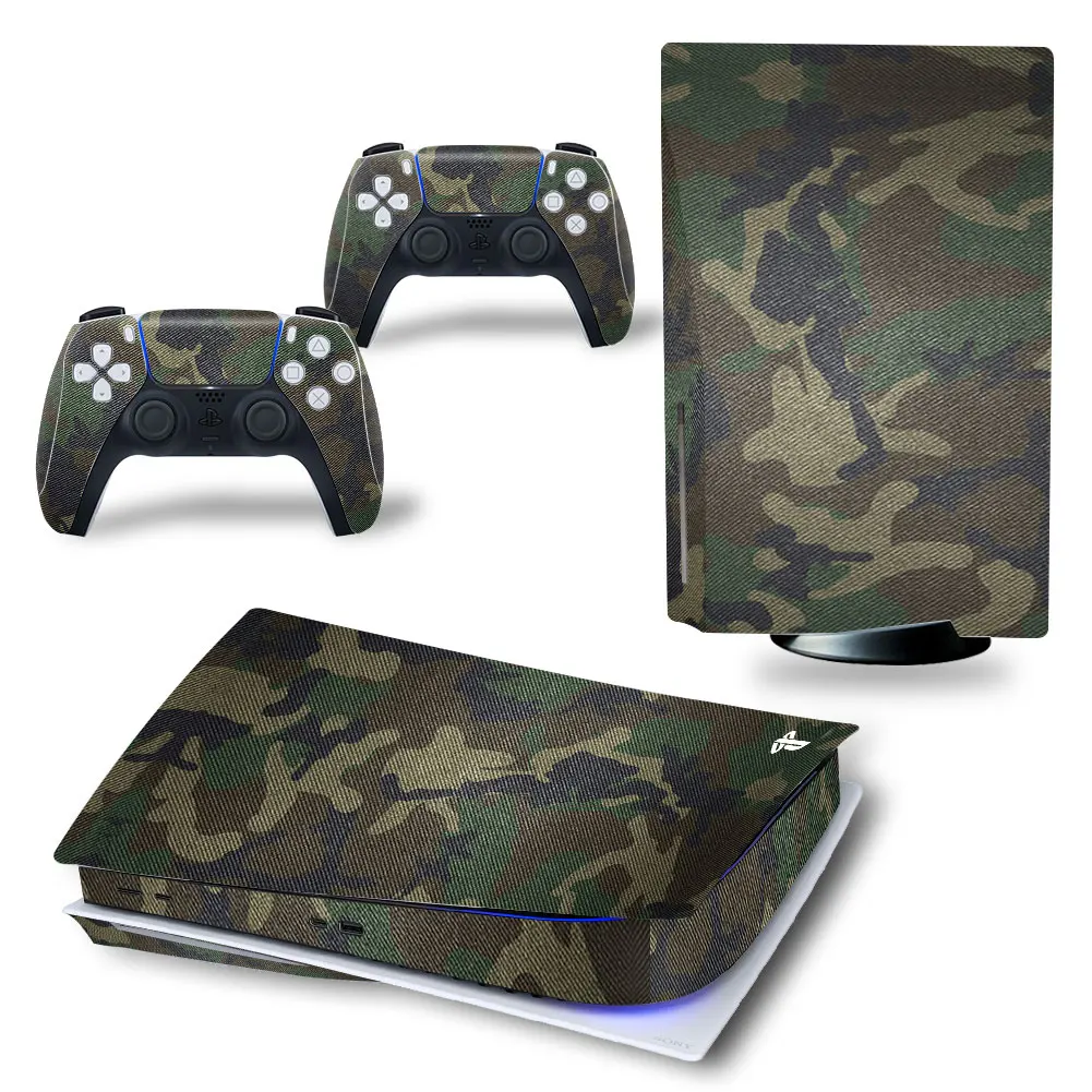 For PS5 Digital Edition Skin Sticker Decal Cover for PlayStation 5 Console and 2 Controllers PS5 Skin Sticker Vinyl