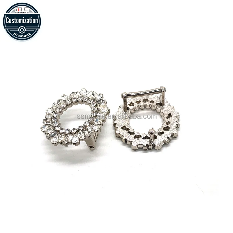 Simple Fashion Metal Inlaid Brick Ring Shape Waist Accessory for Garment Decoration-Pants Belt Buckle Wholesale