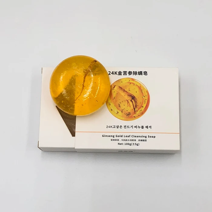 Женьшень с золотыми листьями, мыло для ухода за акне, натуральное травяное туалетное мыло, 100 г, 24 к