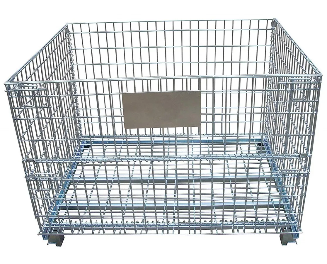 Wire Mesh Metal Galvanized Stackable Pallet Storage Container