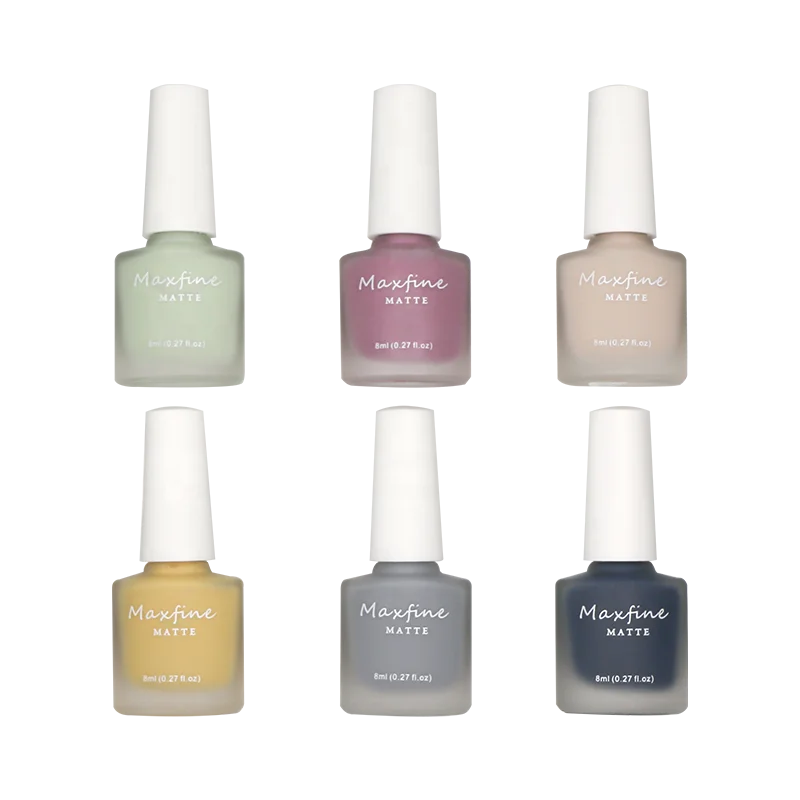 Maxfine 50 Colors Hot Sale Matte DIY Solid Color Salon Nail Art Long Lasting Air Dry Gel Nail Polish Supplier
