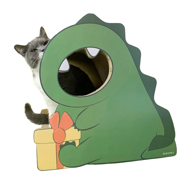 TINYPET Original Design Cat Scratcher Big Size Corrugated Cat Scratch Post Dinosaur Shape Cat Scratch Board