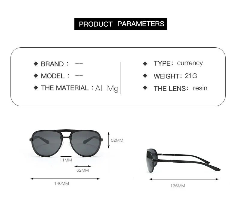 Jheyewear Cuntom модные фотохромные мужские поляризованные солнцезащитные очки из алюминиево-магниевого сплава дневного и ночного видения