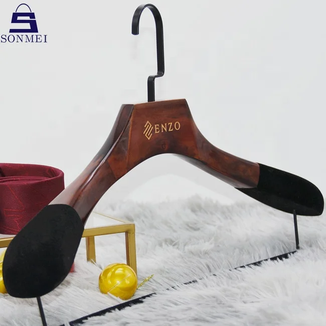 High quality suit garment wood custom hangers with logo
