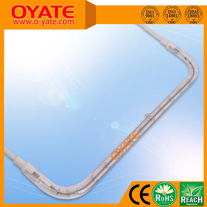 White Reflector 750w 1500w U Shape Quartz Infrared Heating Elements Halogen Infrared Heat Lamps