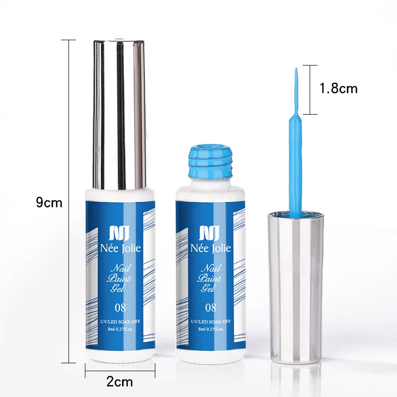 3d 12 Colors Uv Gel Line Drawing Nail Lines 2022 8ML Nails Supplies Salon Gel Nail Polish