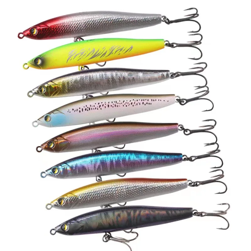 FEATHER  Hot Selling Pencil Lure Quality Saltwater Hard Bait 3d Eyes Artificial Floating Pencil Fishing Lure