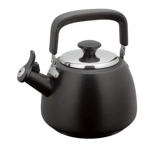 Custom black European and American wind whistle kettle induction gas dual-use stainless steel kettle factory wholesale