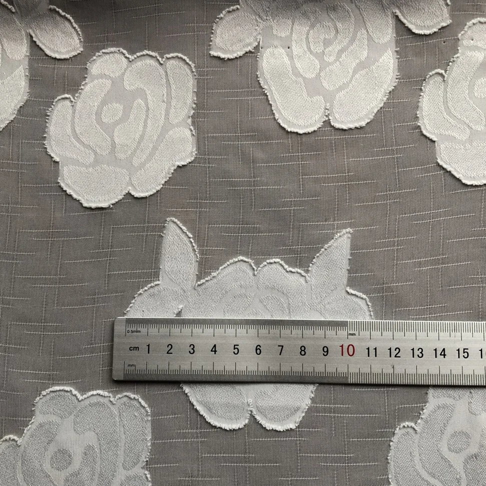 wholesale factory make chiffon with jacquard flower fabric for dresses, shirts