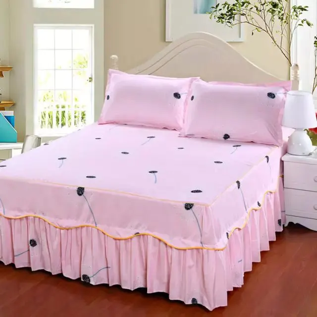 Hot Selling Pure Cotton Luxury Bedding Skirt Sheet with Bed Skirt