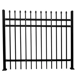 Cheap Galvanized Steel Pipe Fence  Wrought Iron Zinc Steel Fence Panels