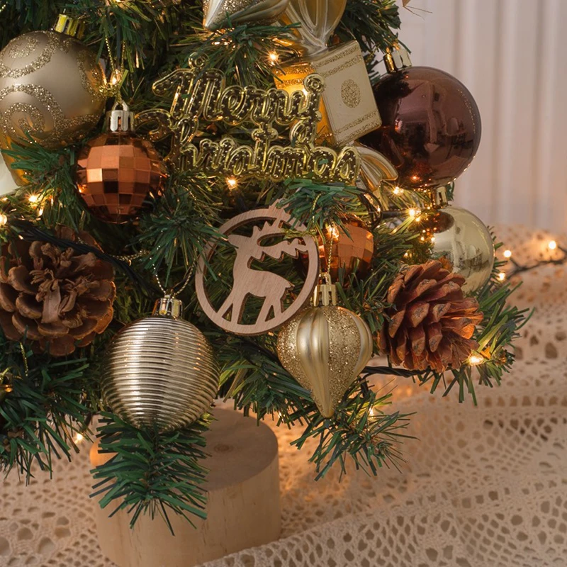 45cm Mini Christmas Tree Artificial Tabletop Christmas Tree With Led Lights Ornaments Christmas Tree Set