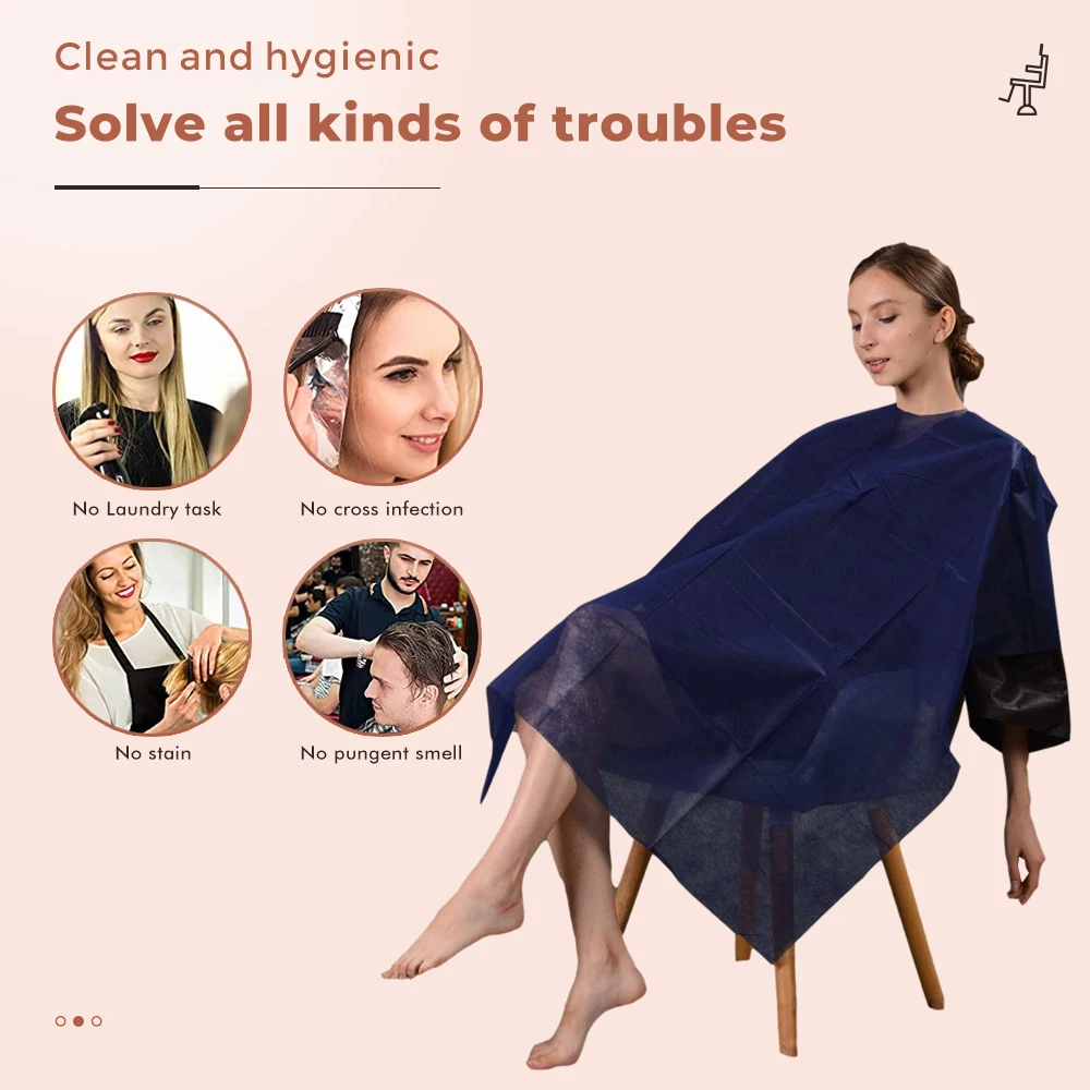 Hot Sale Non Woven Fabric Disposable Capes Disposable Barber Hair Capes Hair Cutting Cape For Hair Salon