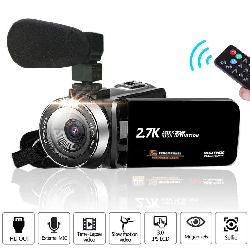 Цифровая камера ночного видения 4K цифровая Wi-Fi HD DV внешний микрофон широкоугольный