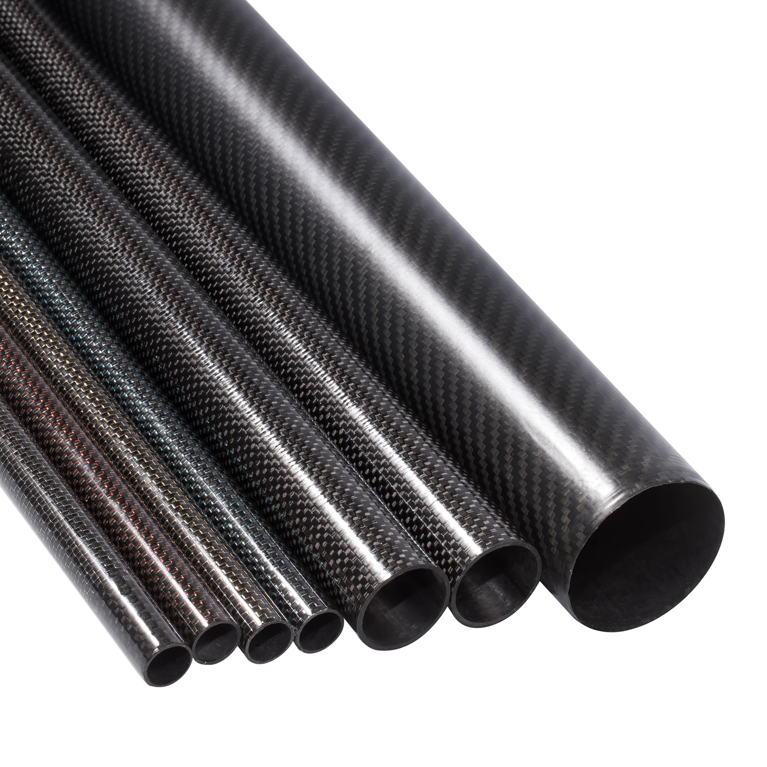 Whale stone 3k Tube With Polishing Fibre Tube Multi Color Customized 3k Carbon Fiber Gold Wire Round Tube