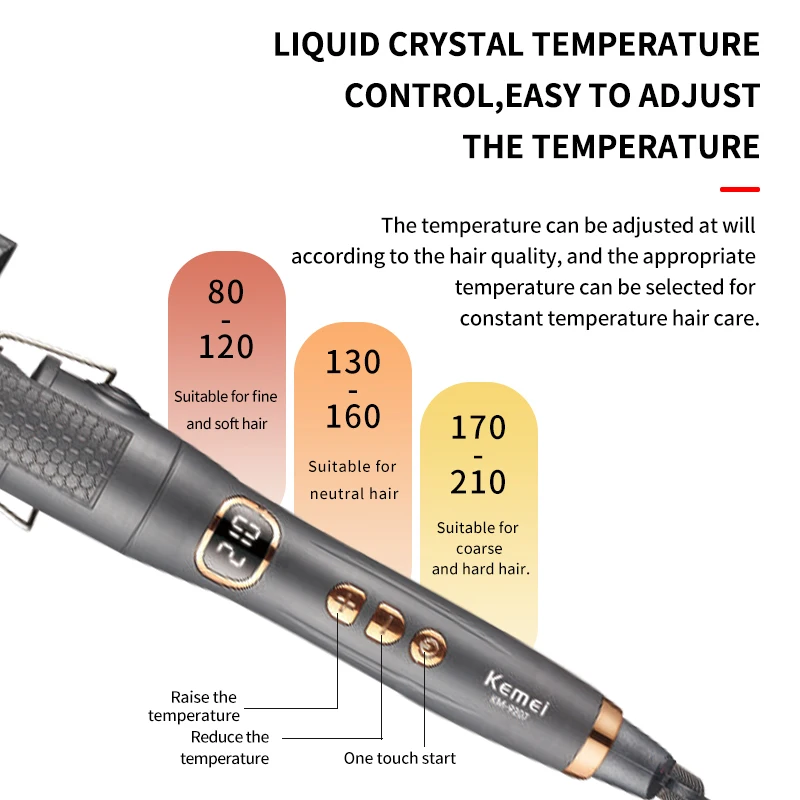 KEMEI km-9207 4 In 1 Curling Iron Hair Curler  Hair Styling Tool Curling Iron Wand Automatic