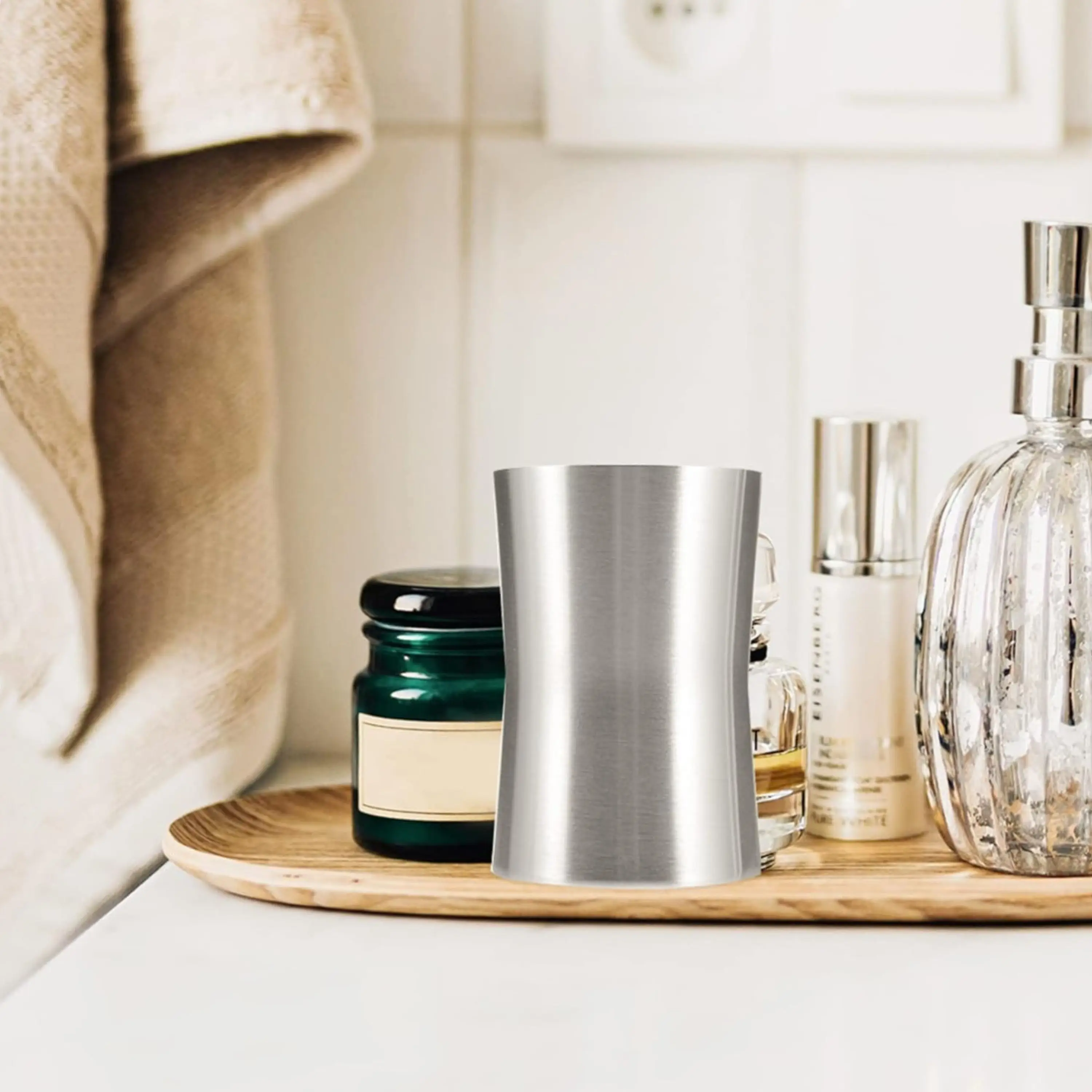 Skymoving New 3pcs Durable Stainless Steel Soap Dispenser Tumble Soap Dish 304 Stainless Steel Bathroom Accessories Set for Home