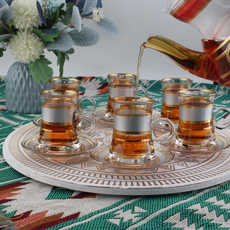 New Hot Selling Arabic tea Cup Turkish Tea Cup With Saucer Teacup Set cup and saucer set