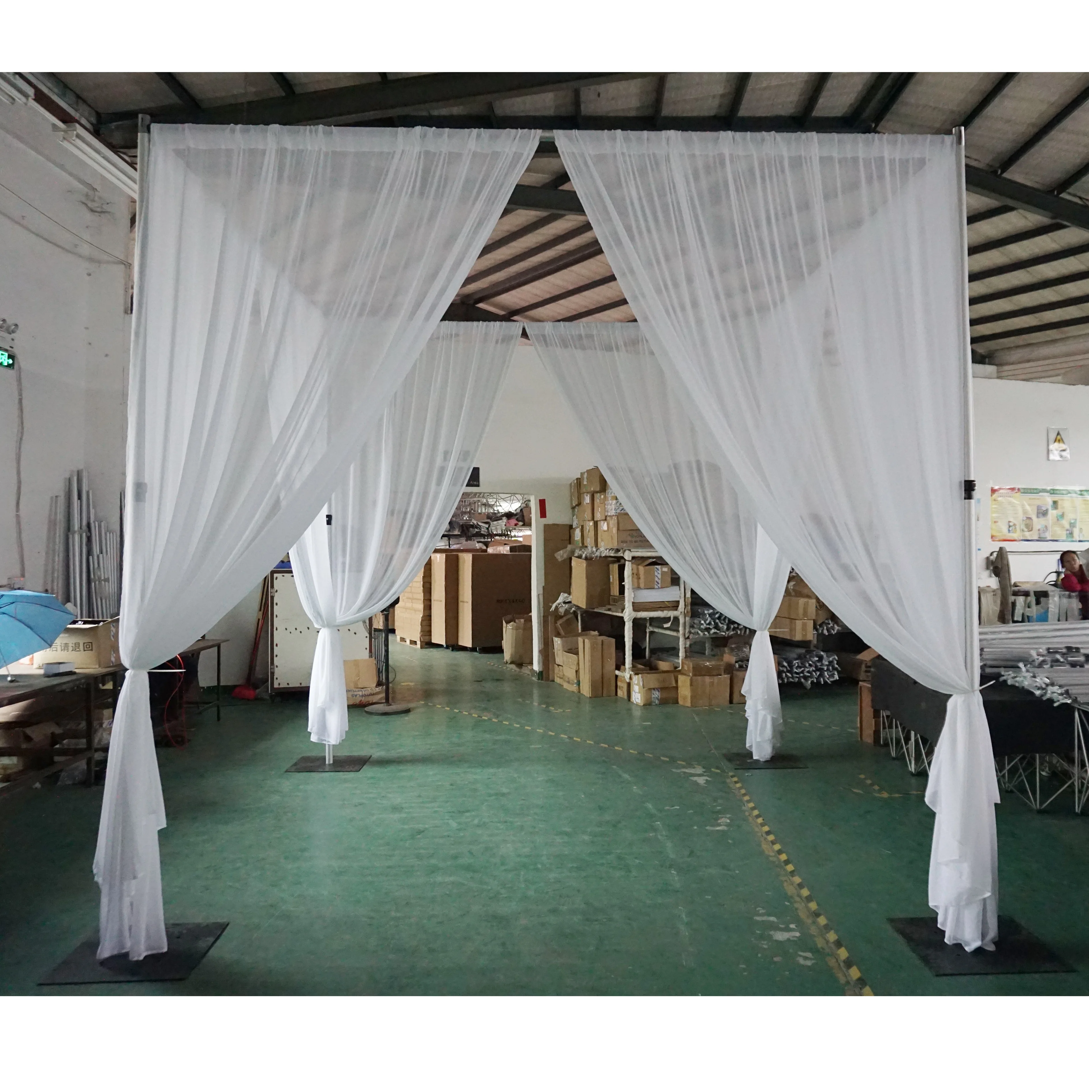 Decorative portable stand pipe and drape backdrops for photography studio