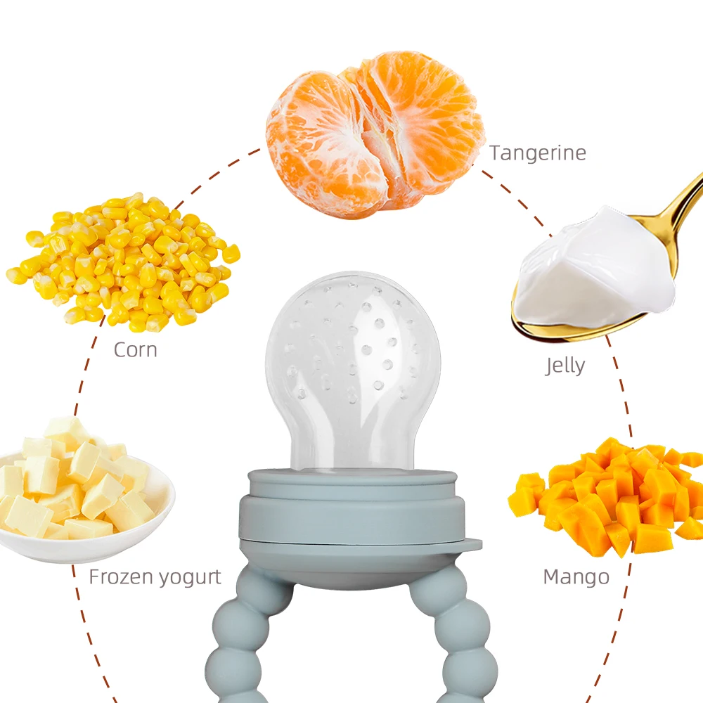 Hot Selling Baby Fruit Feeder Pacifier Set Silicone Teether Toy for Babies Fresh Fruit Food Feeder Pacifier