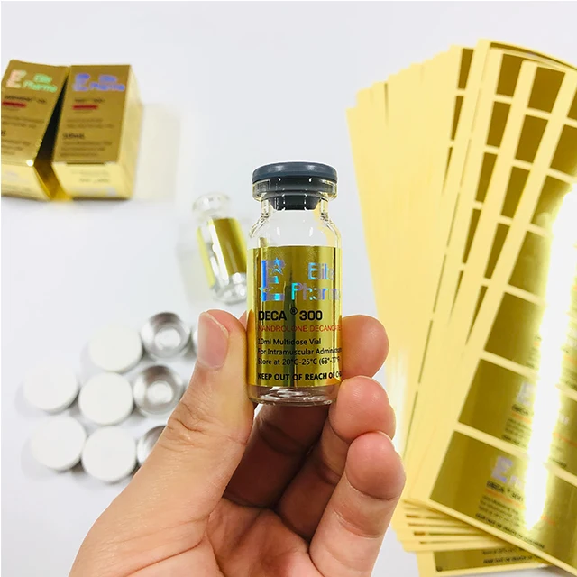
Custom colorful printing silver hologram pvc 10ml vial labels pvc stickers rolls for steriod labeling medicine 