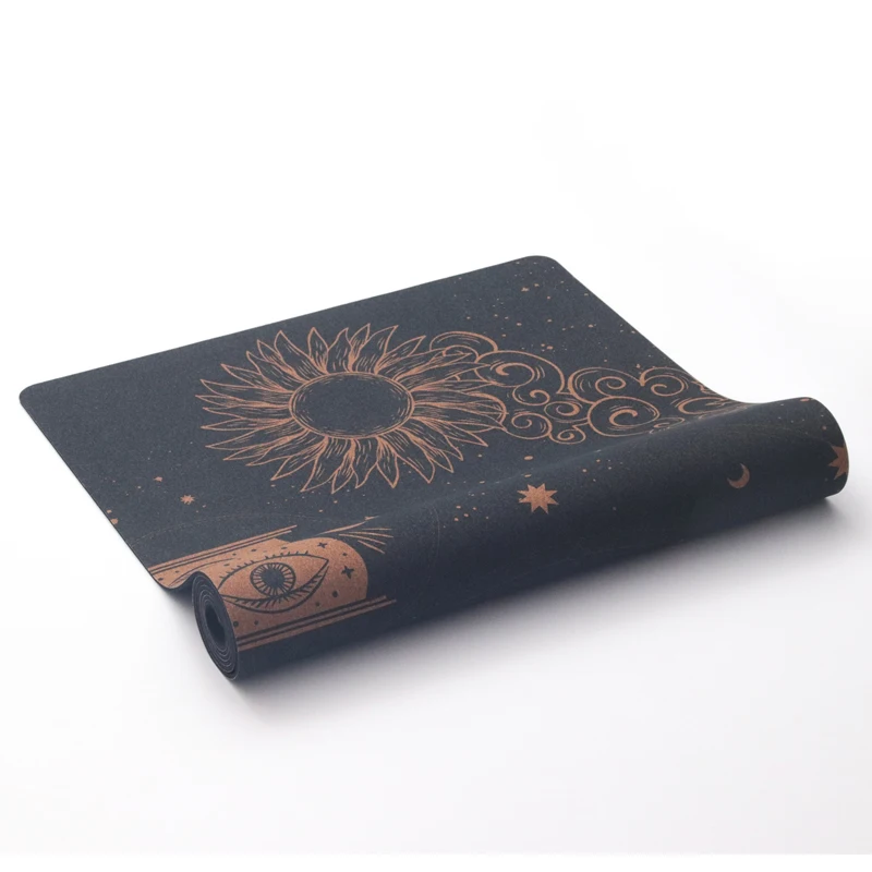 Good Quality New Arrivals Eco Friendly fitness exercise mat for yoga Natural Tree Rubber Cork Rubber Yoga Mat Customs logo