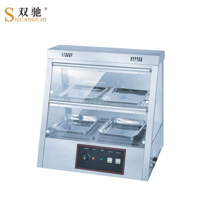 Full stainless steel KFC use glass display cabinets commercial  hot food display cabinets fried chicken warmer