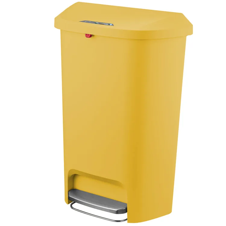 Modern Design 50L High Quality PP Plastic Hospital Foot Pedal Waste Bin Rectangular Trash Can with Cover for Recycling