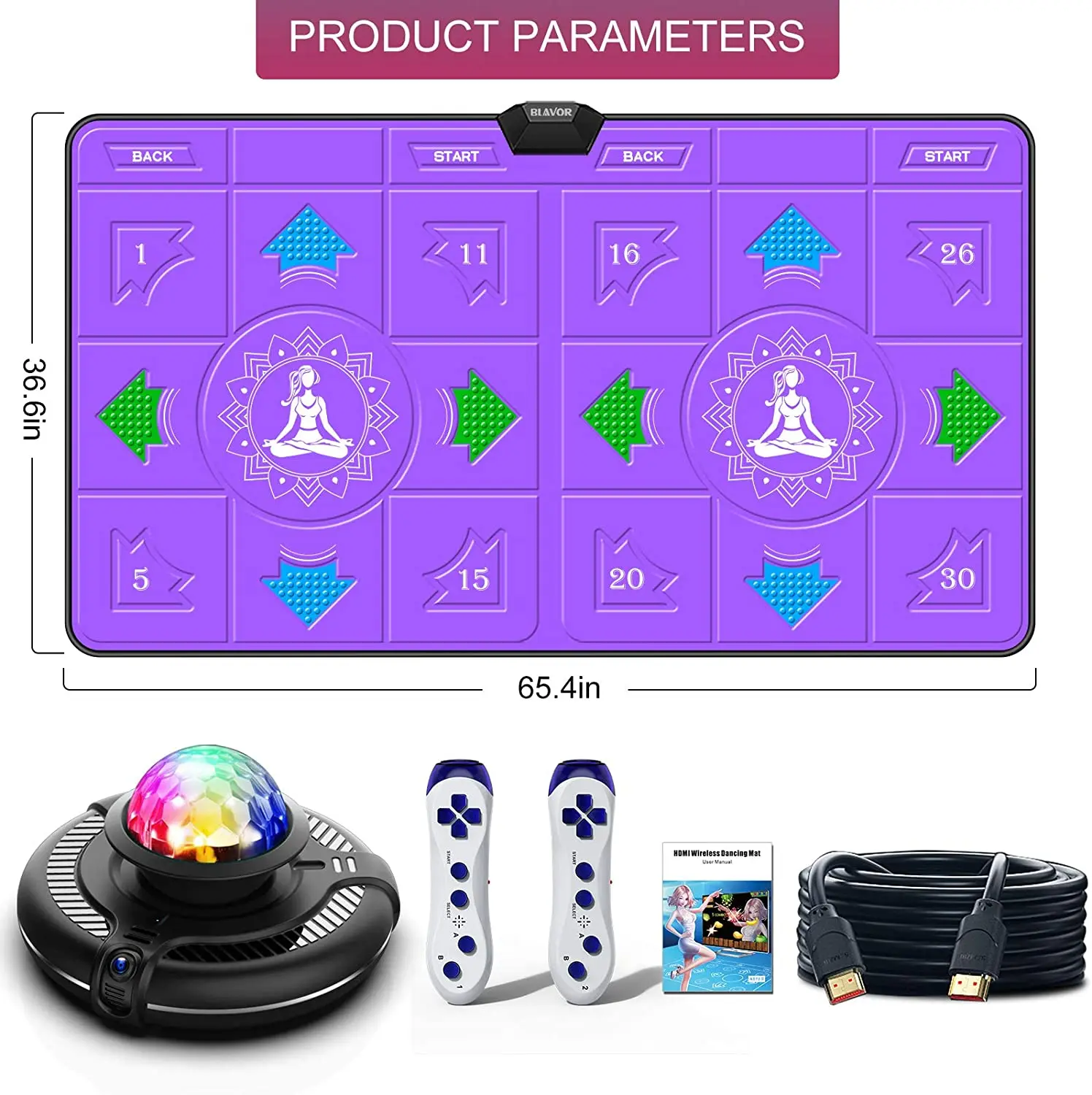 HDMI TV Computer Wireless slimming Yoga Dance Mat Game for Adult Kids Boys Girls Dance Floor Portable Musical Blanket Pad
