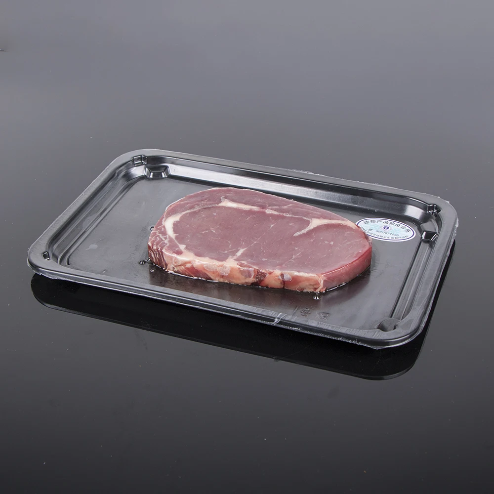 Adhesive Packaging Steak Vacuum  meat packing tray Seafood Plastic Pp pet Box tray