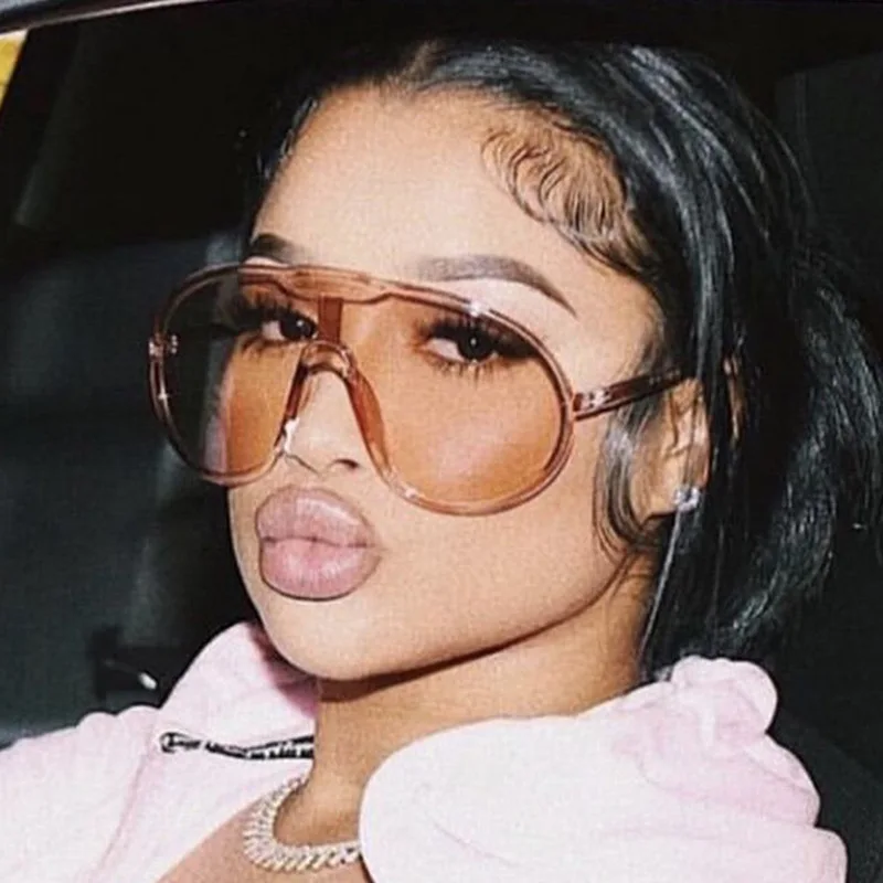 365 Oversized One Piece Yellow Shield Sunglasses For Women Vintage Unique Windproof Uv400 Sun Glasses Men Retro Gradient Eyewear