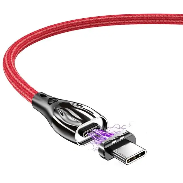 Type c cable fast charging 5A magnetic cable 540 degree rotating L shape USB phone cable compatible micro usb / type-c / I-produ