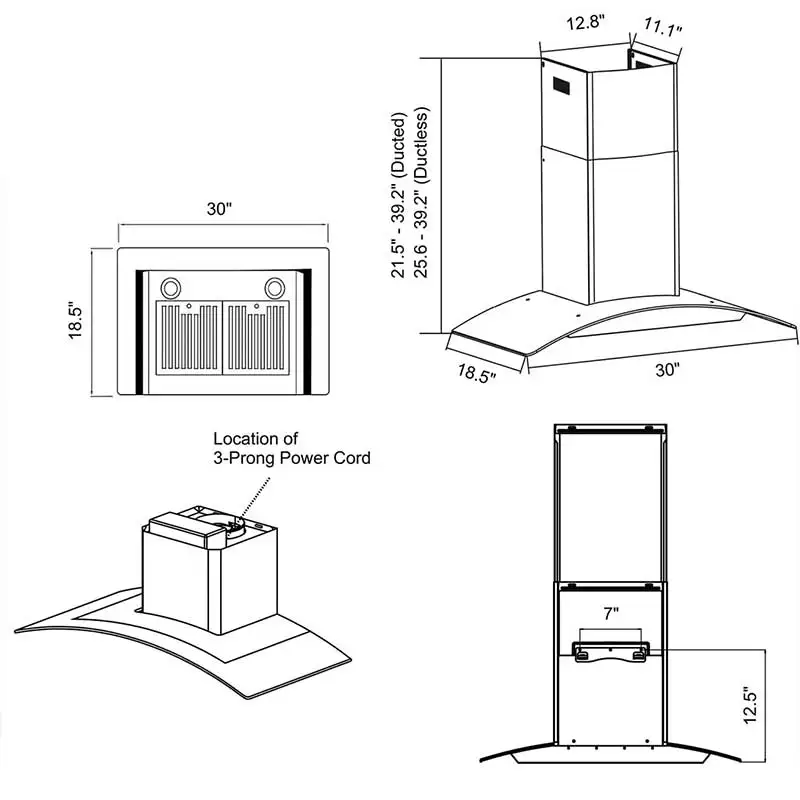 SETR ST102 OEM Stainless Steel Made in China T Shape Glass Circuit Board Restaurant Ventilation Hood Kitchen Range