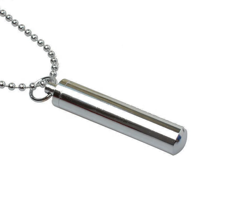 Stainless Steel Openable Memorial Cremation jewelry Cylinder Tube Ash Urn Pendant Necklaces Pill Holder Necklace